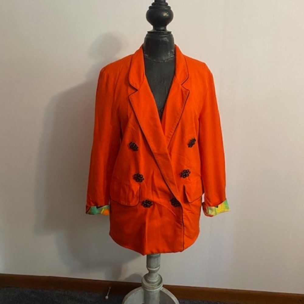 Platinum by Dorothy Schoelen Orange Vintage, size small